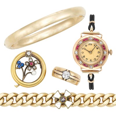 Lot 2 - Group of Gold Period Jewelry