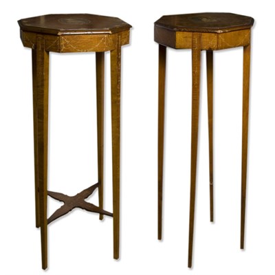 Lot 346 - Pair of Edwardian Style Painted Mahogany Side...