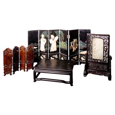 Lot 175 - Group of Asian Diminutive Screens; Together...