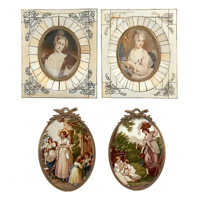 Lot 558 - Pair of Framed Limoges Porcelain Plaques...