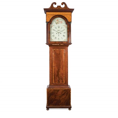 Lot 107 - Regency Satinwood Inlaid Mahogany Tall Case...