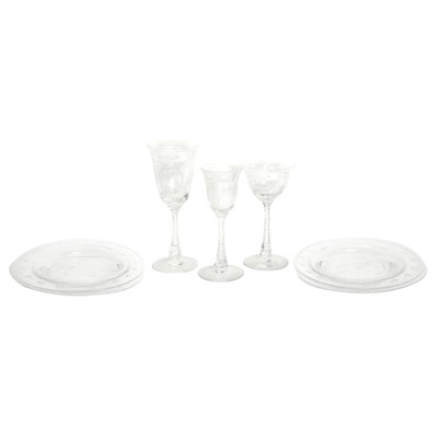 Lot 241 - Cut Glass Partial Dessert Service Including...