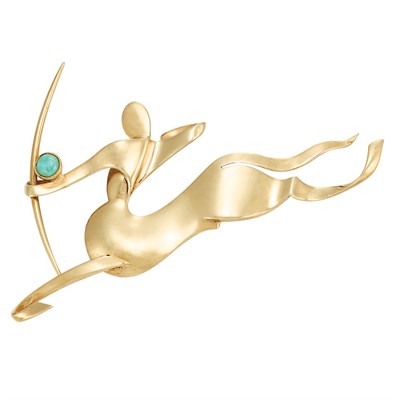 Lot 313 - Gold and Turquoise Brooch, Trabert & Hoeffer, Mauboussin