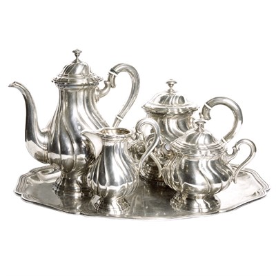 Lot 301 - Continental Silver Plated Five-Piece Tea and...