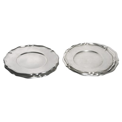 Lot 308 - Group of Six German Silver Chargers and Tray...