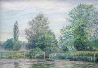 Lot 4 - American School 20th Century River Landscape,...