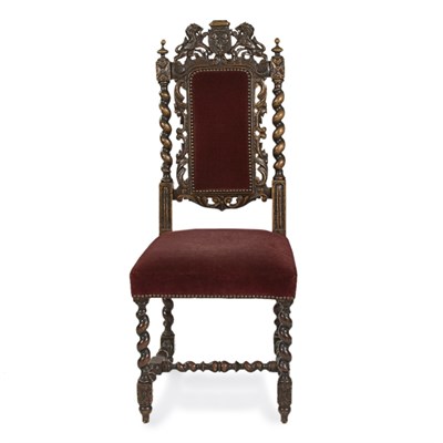 Lot 133 - Baroque Style Carved Oak Side Chair