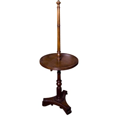 Lot 339 - Regency Style Mahogany Candlestick Lamp With a...