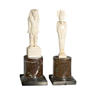 Lot 359 - Two Ivory Figures of Egyptian Pharaohs Height...