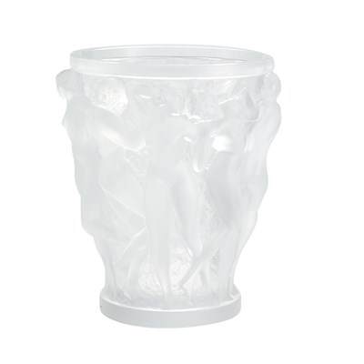 Lot 365 - Lalique Molded Glass Bacchantes Vase Modern Of...