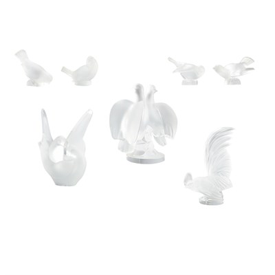 Lot 363 - Group of Lalique Molded Glass Figural Articles...