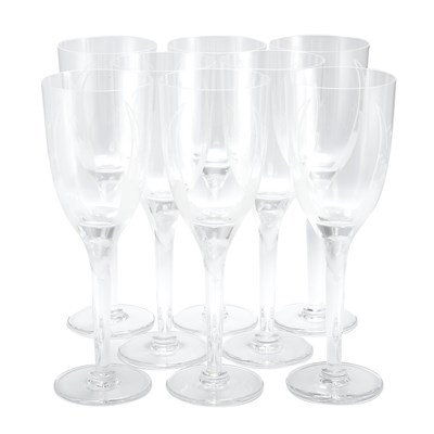 Lot 361 - Set of Eight Lalique Molded Glass Ange...