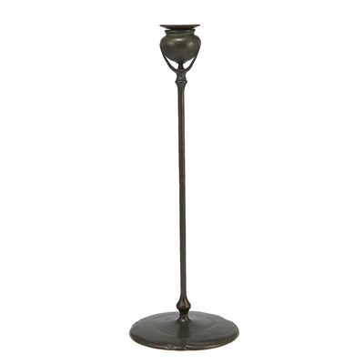 Lot 470 - Tiffany Studios Bronze Candlestick Of...