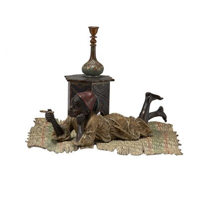 Lot 497 - Austrian Cold Painted Bronze Inkstand Bergman...