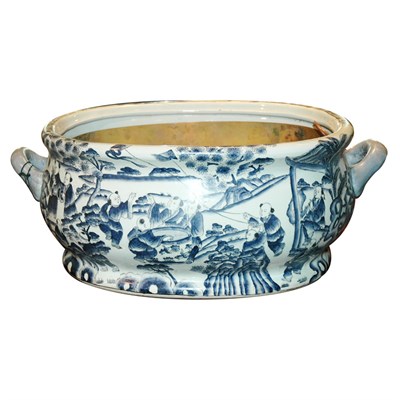 Lot 456 - Chinese Blue and White Porcelain Jardiniere...