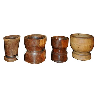Lot 97 - Group of Four Wood Mortars