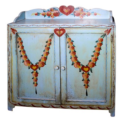 Lot 114 - Country Painted Pine Cupboard Height 43 inches,...