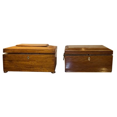 Lot 206 - Two Georgian Style Mahogany Tea Caddies Height...