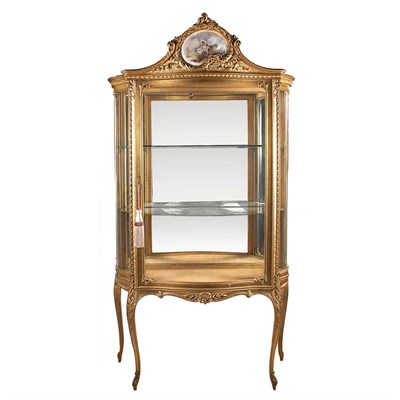 Lot 300 - Louis XV Style Gilt-Wood Mirrored Vitrine The...