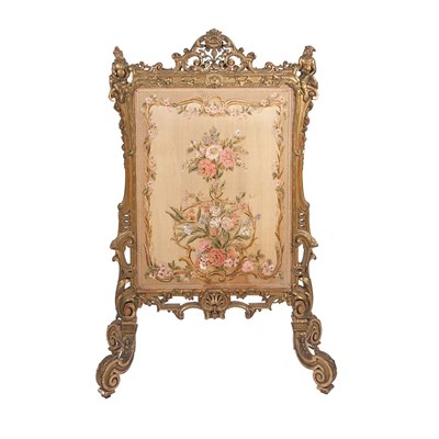 Lot 94 - Louis XV Style Gilt-Wood Aubusson Upholstered...