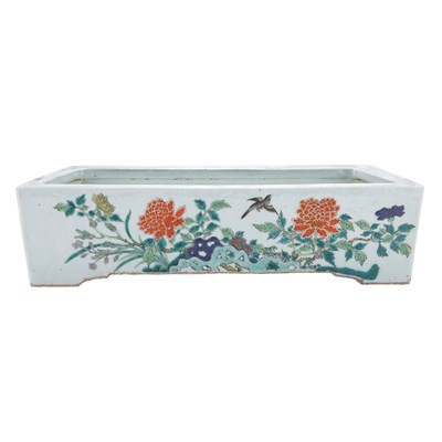 Lot 405 - Chinese Famille Verte Glazed Porcelain Planter...