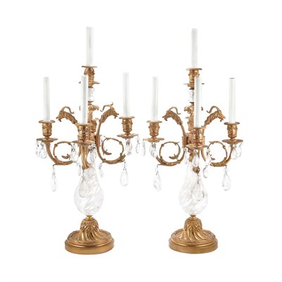 Lot 124 - Pair of Louis XVI Style Gilt-Bronze and Rock...