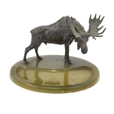 Lot 343 - Austrian Bronze and Green Onyx Vide Poche...