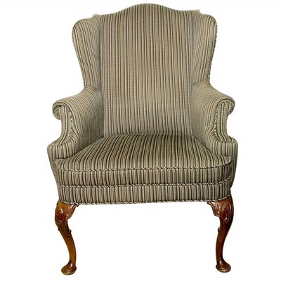 Lot 104 - Georgian Style Mahogany Upholstered Wing Chair