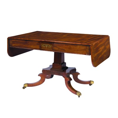Lot 570 - Regency Brass Inlaid Mahogany and Rosewood...