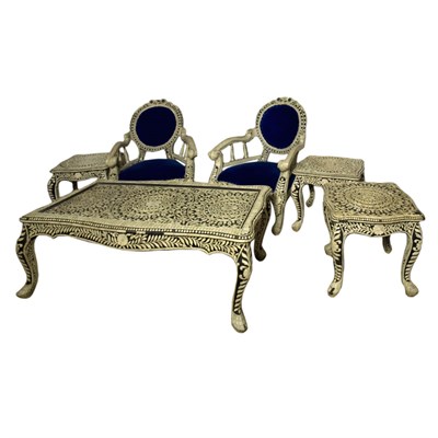 Lot 139 - Set of Bone Inlaid Black Painted Furniture...