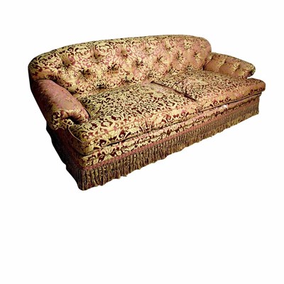Lot 140 - Silk Tufted Upholstered Sofa Length 8 feet 4...