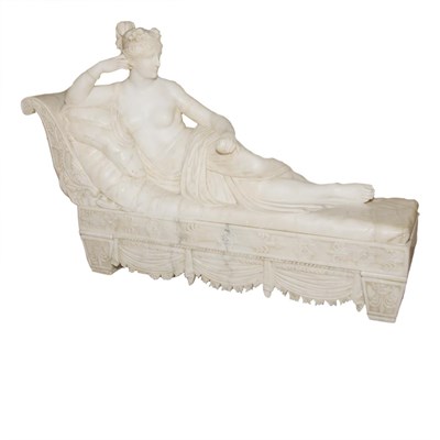 Lot 112 - Carved White Marble Figure of Pauline Borghese...