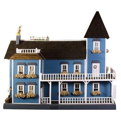 Lot 156 - American Blue Painted Doll House Height 42...