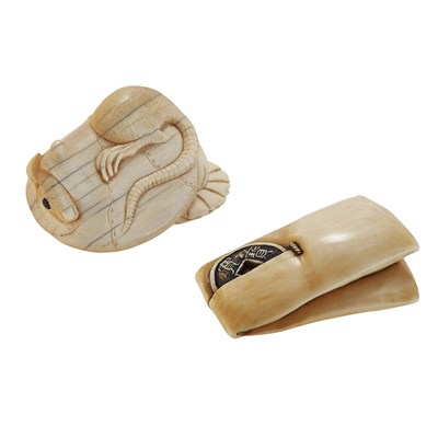 Lot 30 - Two Japanese Ivory Netsuke 19th Century...