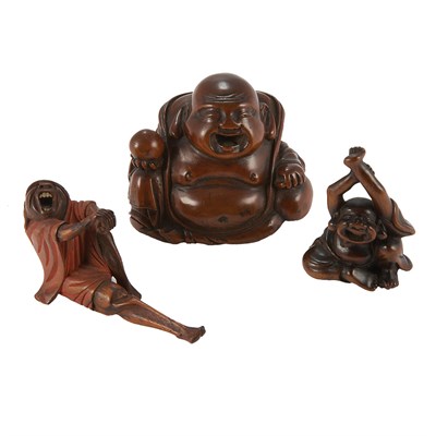 Lot 7 - Group of Three Japanese Boxwood Carvings 19th...