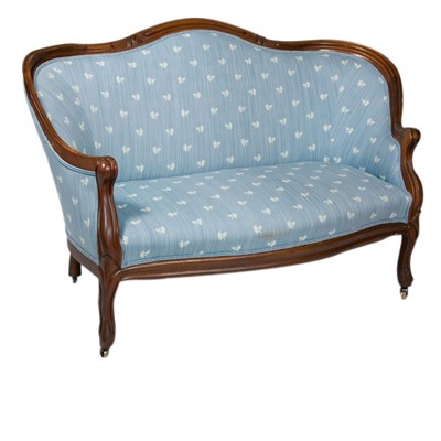 Lot 165 - Rococo Revival Mahogany Upholstered Settee...