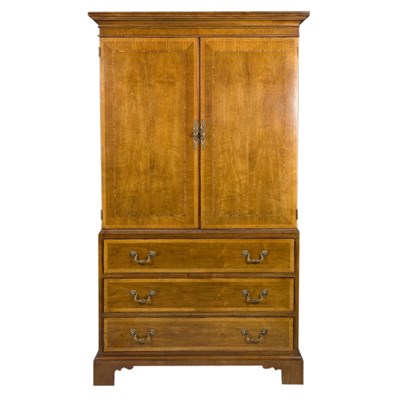 Lot 259 - Georgian Style Mahogany Linen Press Height 7...