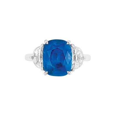 Lot 523 - Platinum, Sapphire and Diamond Ring