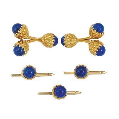 Lot 128 - Gold and Lapis Dress Set, Tiffany & Co., Schlumberger