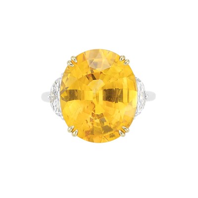 Lot 219 - Yellow Sapphire and Diamond Ring