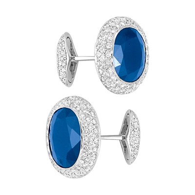Lot 265 - Pair of White Gold, Sapphire and Diamond Cufflinks