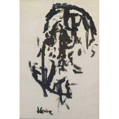 Lot 59 - Jack Levine American, b. 1915 Head of a Man...