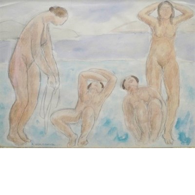 Lot 88 - Abraham Walkowitz American, 1878-1965 Beach...