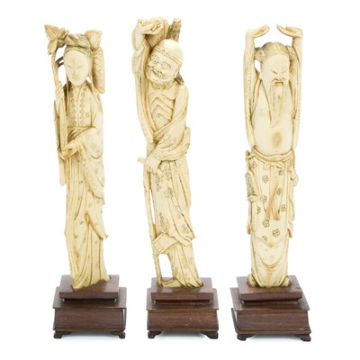 Lot 136A - Group of Three Chinese Ivory Figures of...
