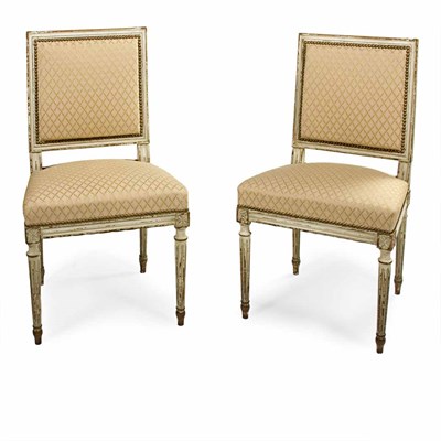 Lot 217 - Set of Twelve Louis XVI Style Ivory Painted...