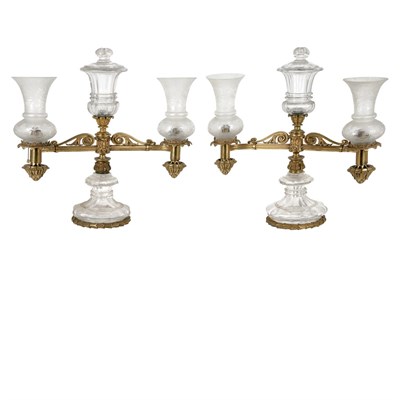 Lot 184 - Pair of Classical Cut Glass and Gilt-Bronze...