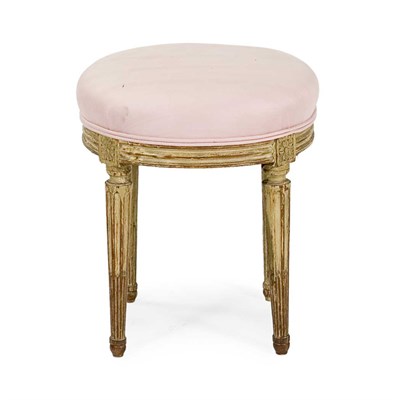 Lot 144 - Louis XVI Style Gilt Painted Taboret Height 17...