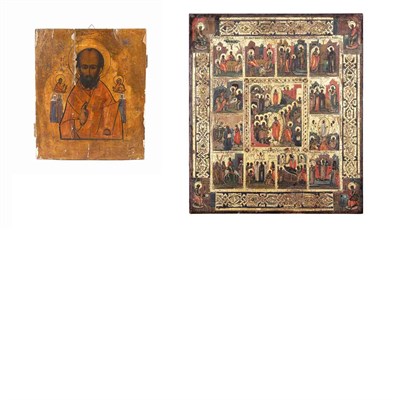 Lot 535 - Russian Icon 19th Century Depicting the...