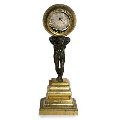 Lot 333 - Gilt-Metal and Bronze Atlas Figural Mantel...