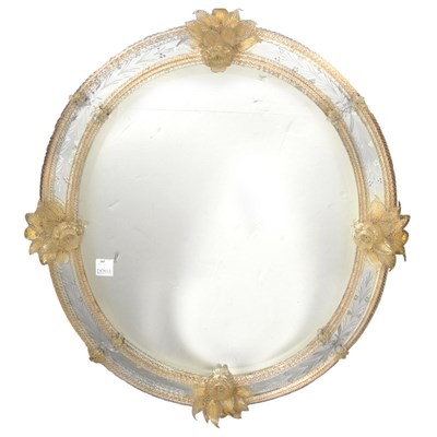 Lot 285 - Venetian Glass and Mirror Framed Mirror Height...